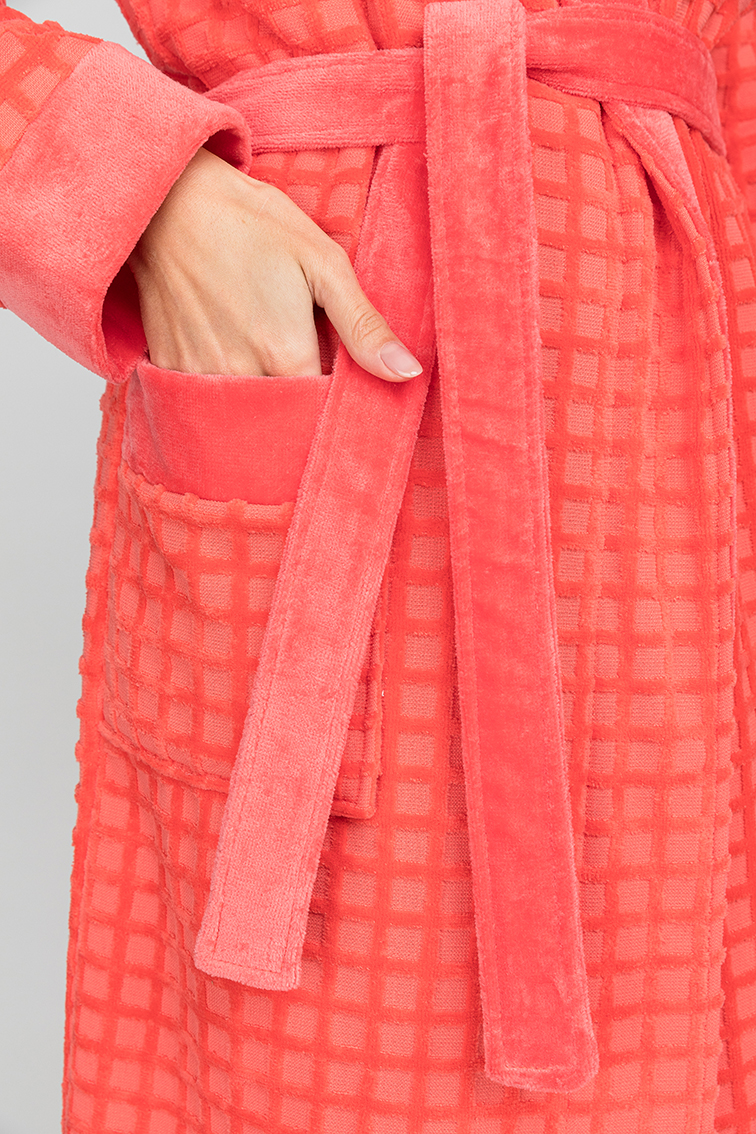 Домашний халат женский Peche Monnaie Ultra Doux красный XL