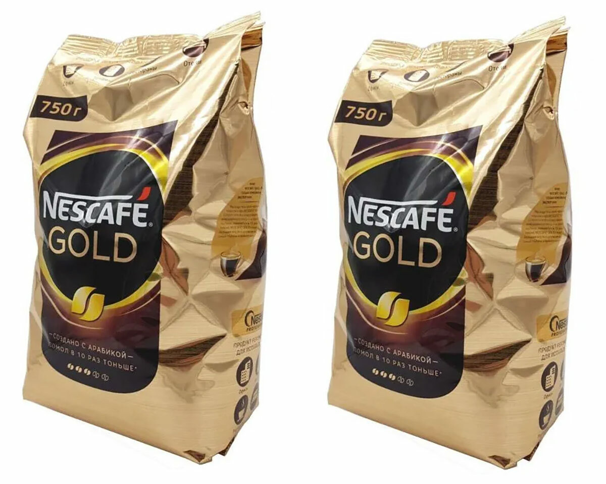 Nescafe Кофе Nescafe Gold растворимый с добавлением молотого 750 г 2 штуки - купить в ShopKofe, цена на Мегамаркет