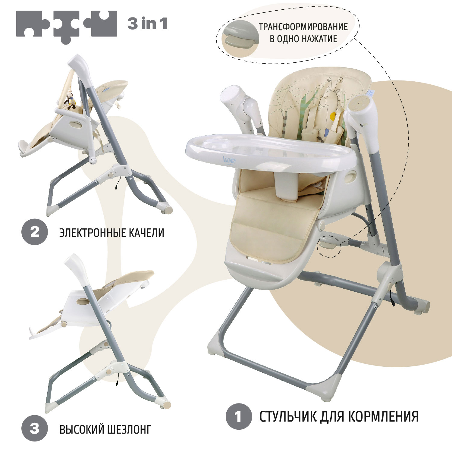 стульчик для кормления nuovita unico leggero