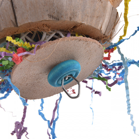 Подвеска для птиц HAPPY BIRD Кокосовая забава, дерево, 17x17см