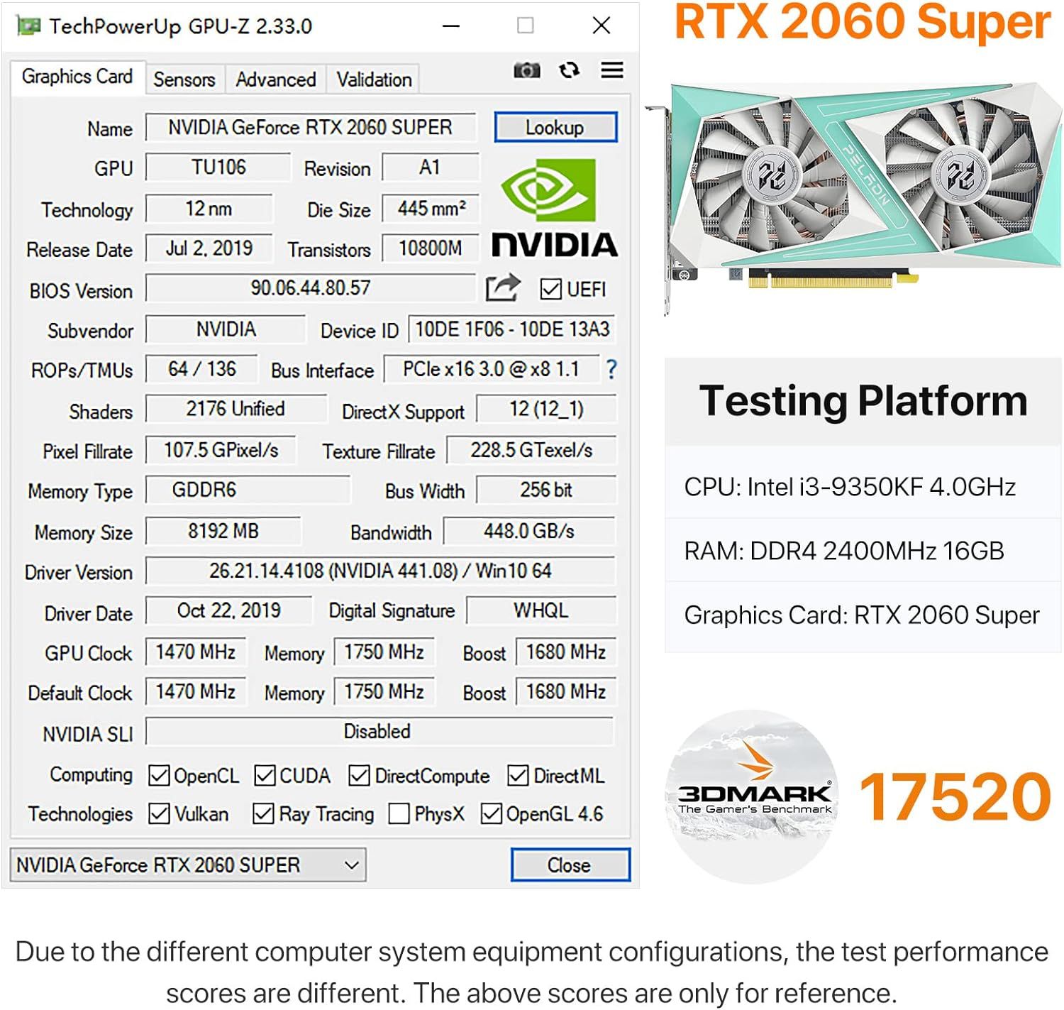 Видеокарта PELADN Nvidia GeForce RTX 2060 Super 8G 256bit – купить в  Москве, цены в интернет-магазинах на Мегамаркет