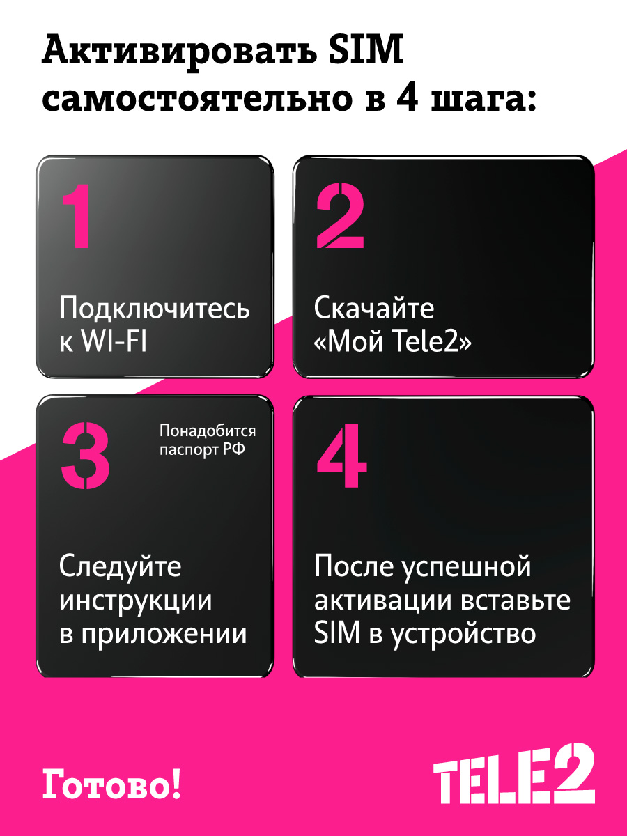 Сим-карта Tele2 для Ивановской области, баланс 300 рублей – купить в  Москве, цены в интернет-магазинах на Мегамаркет