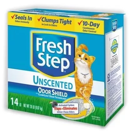 Комкующийся наполнитель для кошек Fresh Step Ultra Unscented бентонитовый, 6.35 кг, 14 л