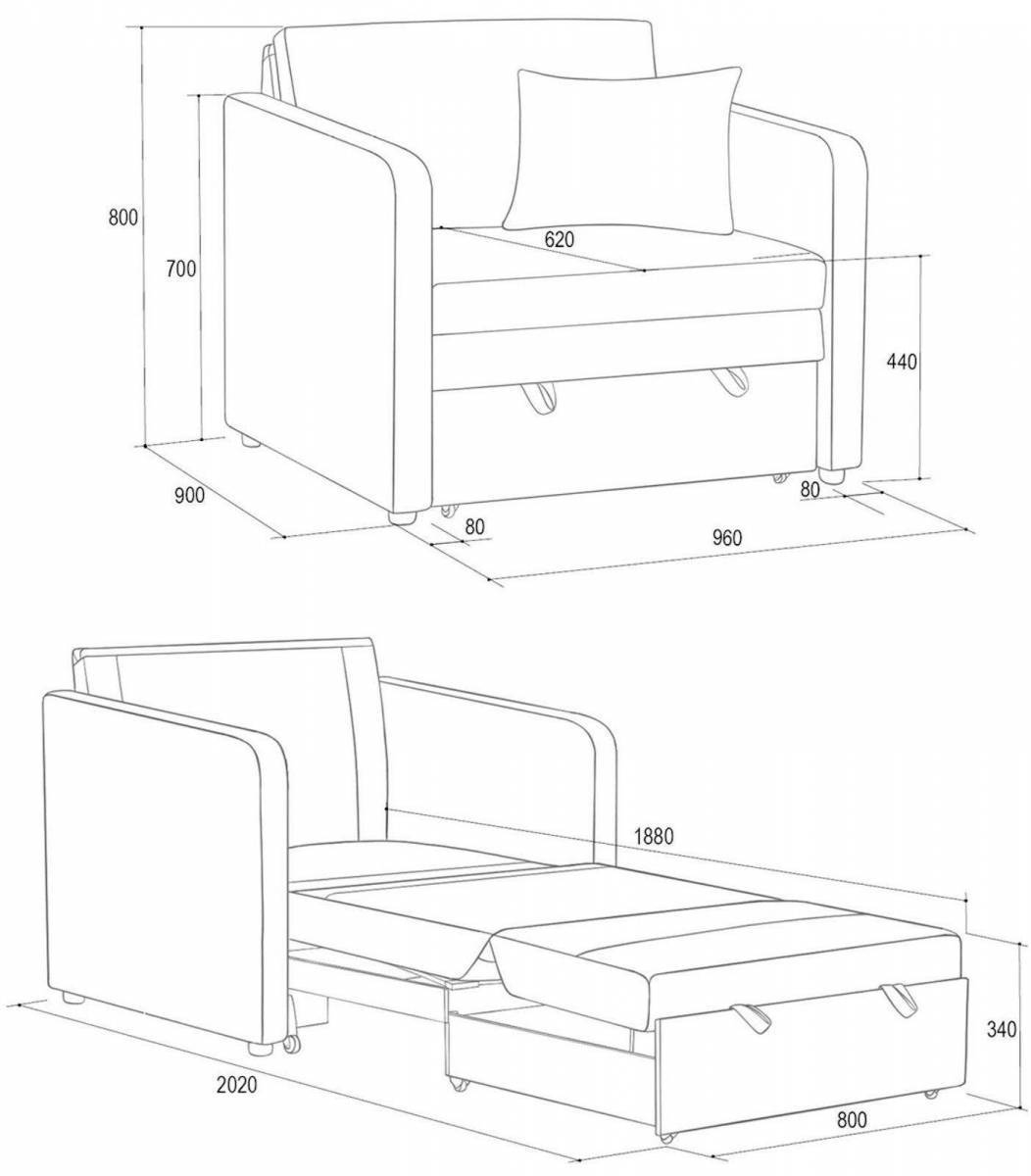 диван в детскую размеры