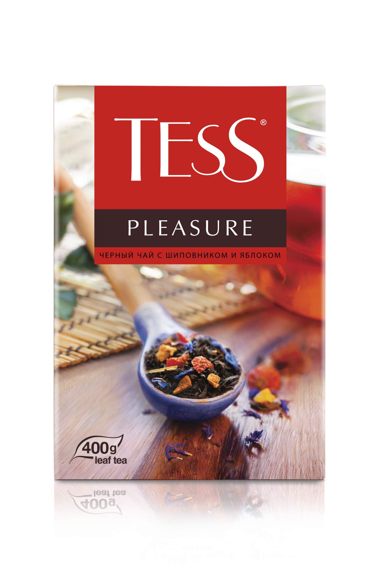 Чай чёрный Tess Pleasure, листовой, с шиповником и яблоком, 400 г - купить в Мегамаркет Омск, цена на Мегамаркет