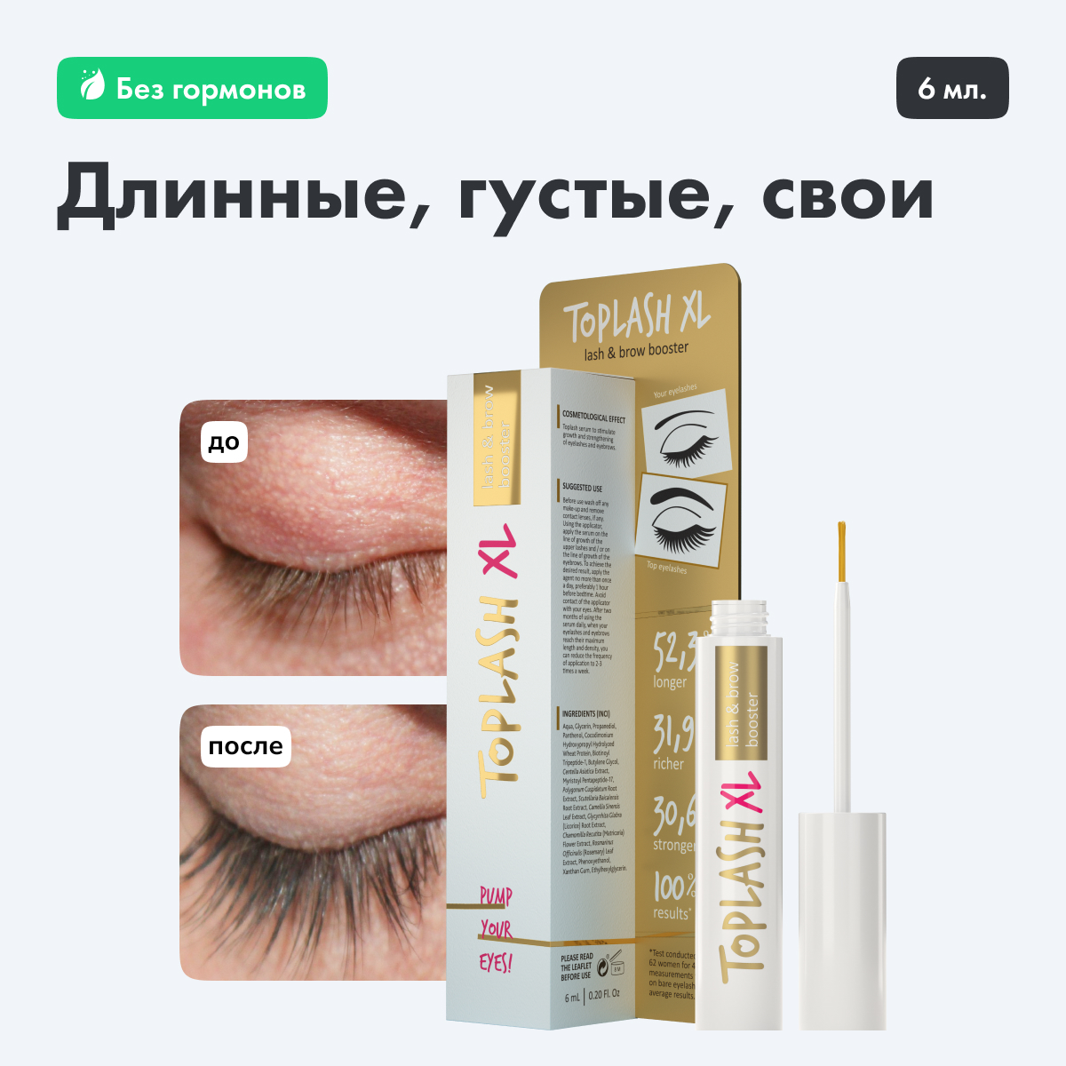 Сыворотка для роста ресниц и бровей Toplash XL Lash and Brow booster – купить в Москве, цены в интернет-магазинах на Мегамаркет