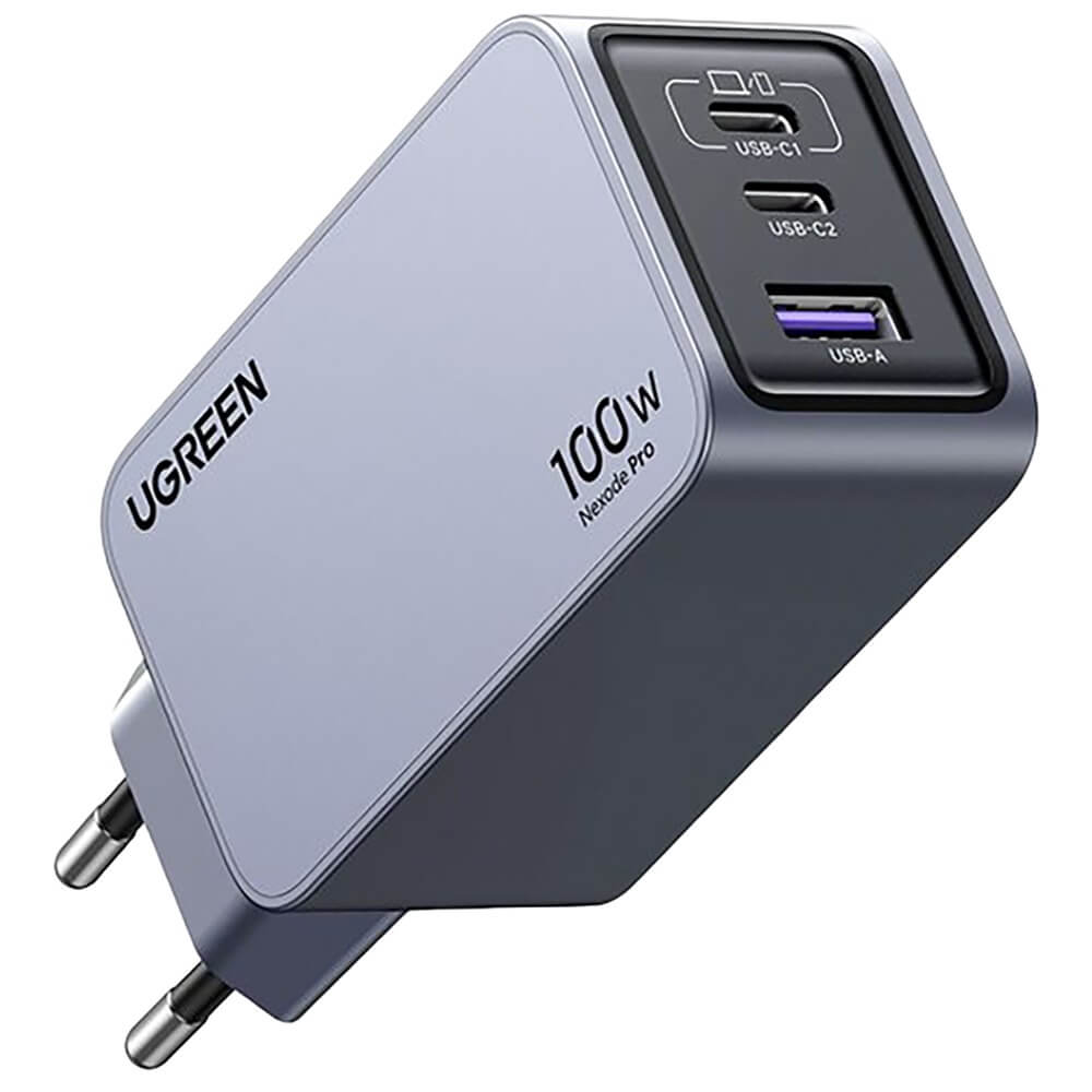 Зарядное устройство Ugreen X757 Nexode Pro GaN Tech Fast Charger (USB-A/2хUSB-C) серый, купить в Москве, цены в интернет-магазинах на Мегамаркет