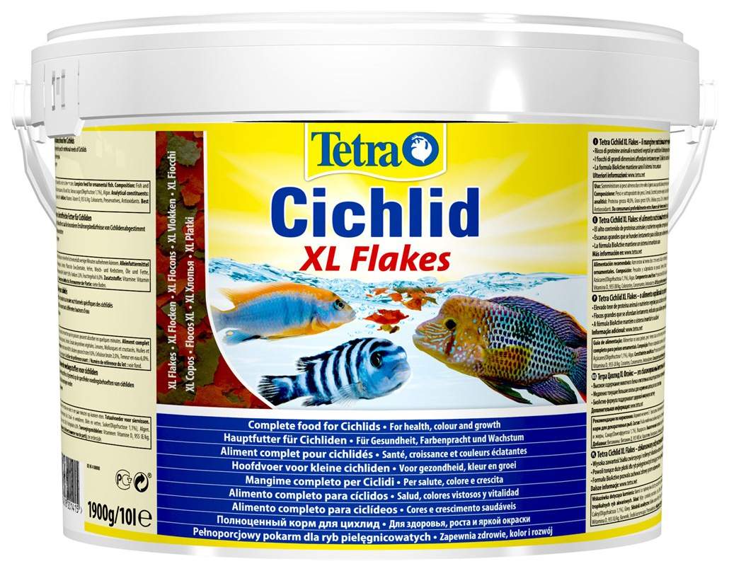 Купить корм для всех видов цихлид Tetra Cichlid XL, хлопья, 10 л, цены на Мегамаркет | Артикул: 100023350635