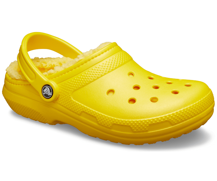 Yellow fluffy store crocs