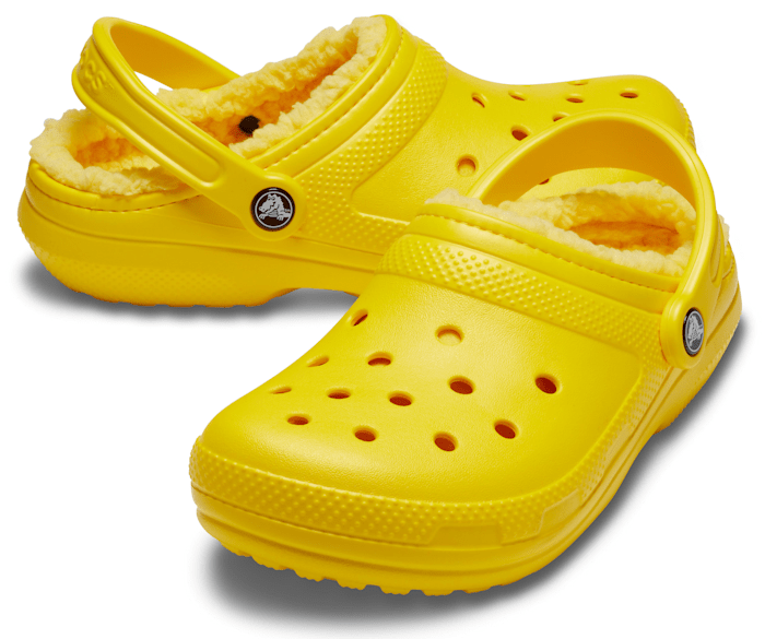 Yellow shop fuzzy crocs