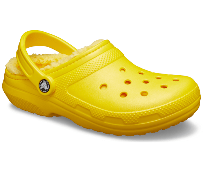 Fuzzy crocs yellow discount