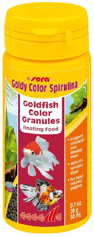 Корм для рыб Sera GOLDY Color Spirulina, гранулы, 50 мл