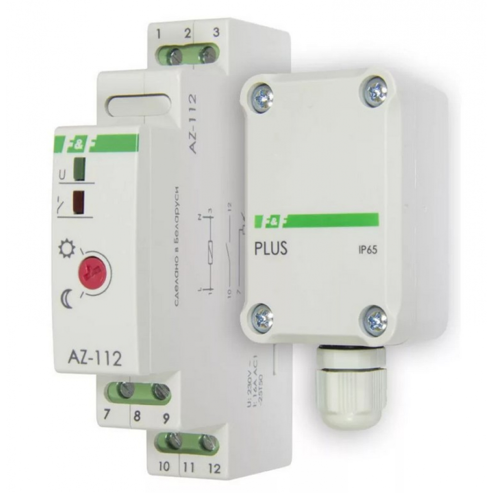 Фотореле F&F AZ-112 плюс, с выносным герметичным фотодатчиком EA01.001. ...