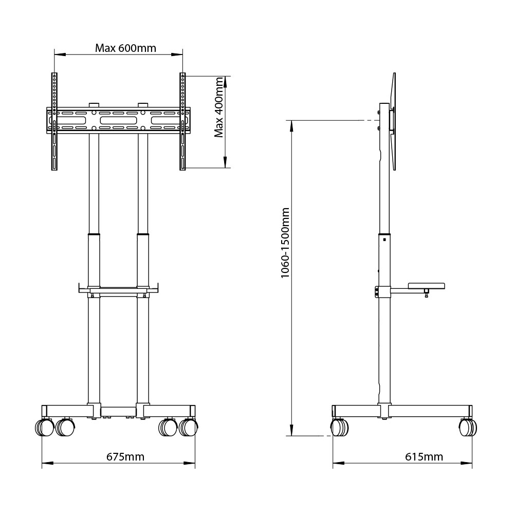 Мобильная стойка напольная для LED/LCD телевизоров Arm media PT-STAND-7 black