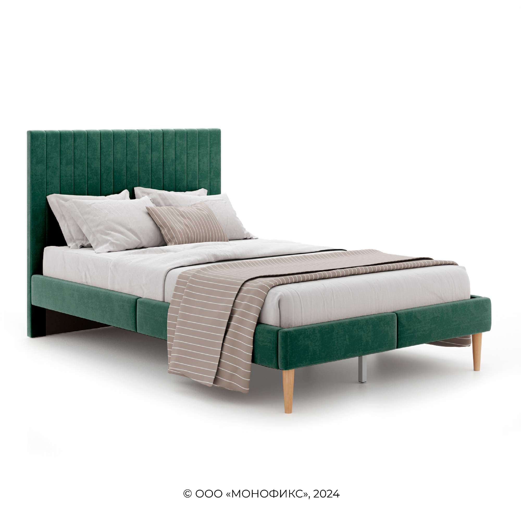 Кровать MONOFIX АММА велюр зеленый, 120х200 - купить в Москве, цены на Мегамаркет | 600015859060