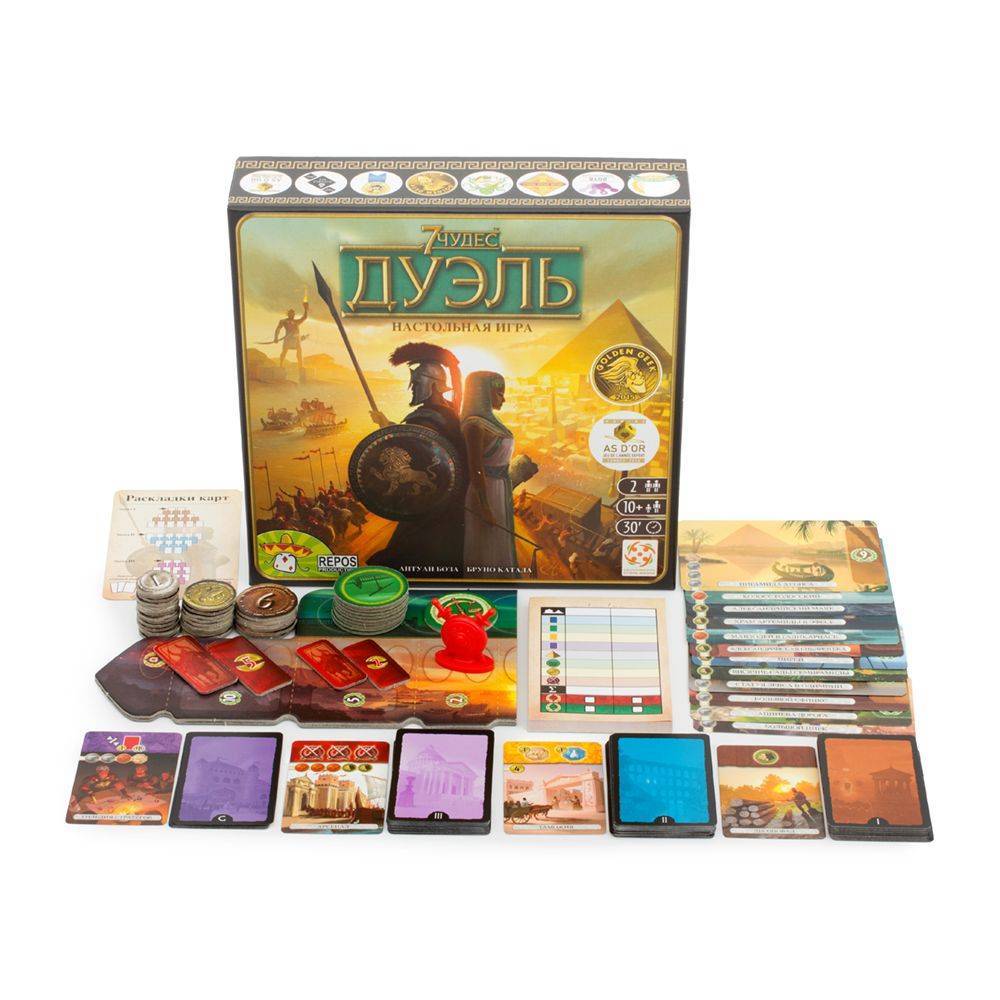 Купить настольная игра Asmodee 7 Чудес, Дуэль (7 Wonders Duel), цены на  Мегамаркет | Артикул: 100024037910