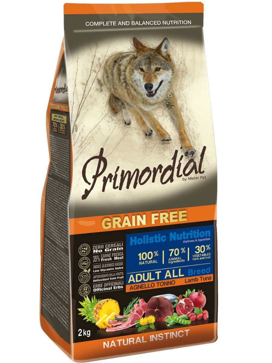 Сухой корм для собак Primordial Grain Free Adult All, тунец, ягненок, 2кг -  отзывы покупателей на маркетплейсе Мегамаркет | Артикул товара:100001278485