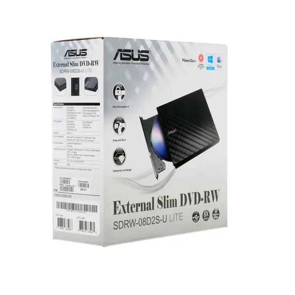 Sdrw 08d2s u lite blk g as. Оптический привод asus sdrw-08d1s-u white.