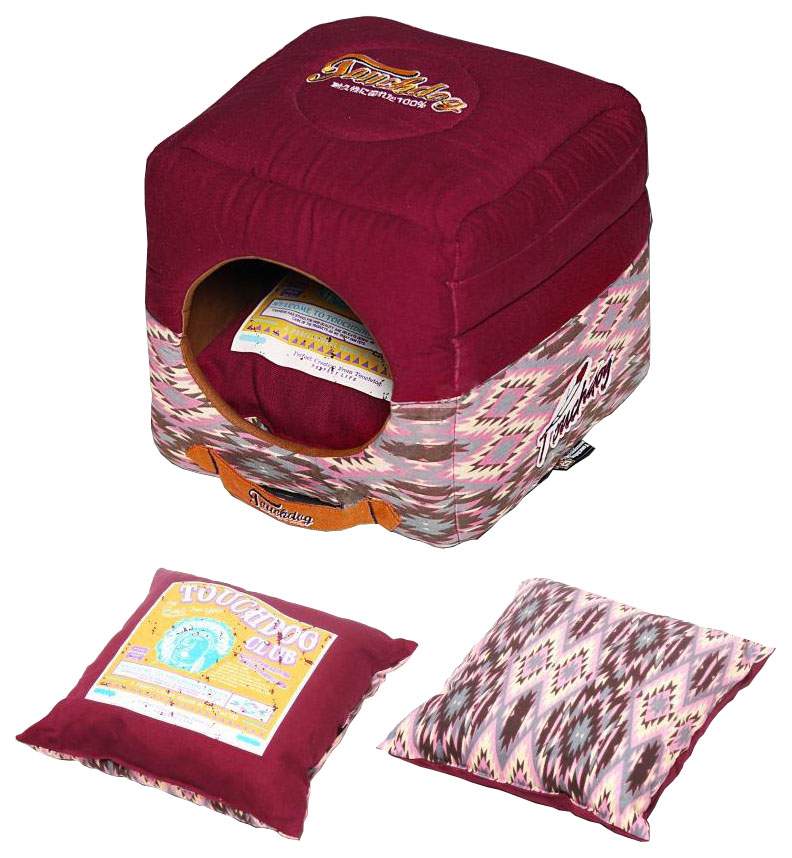 Домик для кошек и собак Katsu Уют S, разноцветный, красный, розовый, 30x30x16см