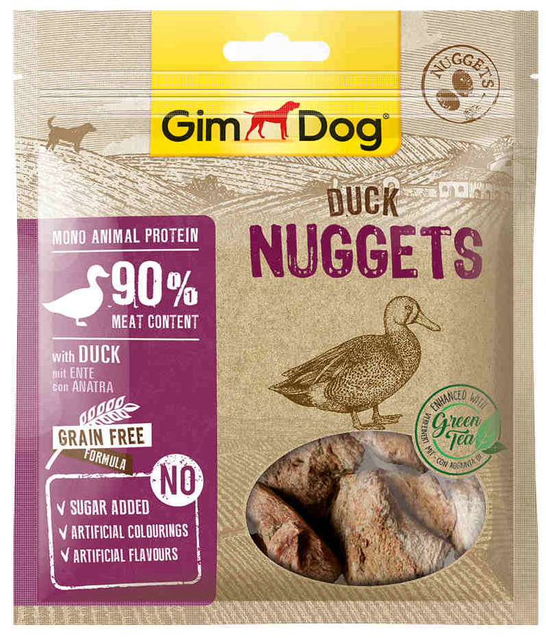 Лакомство для собак GimDog Duck Nuggets, утиные наггетсы, 55г