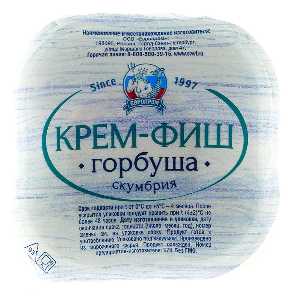 Паста рыбная крем-фиш горбуша-скумбрия 150 г пл/ст европром россия