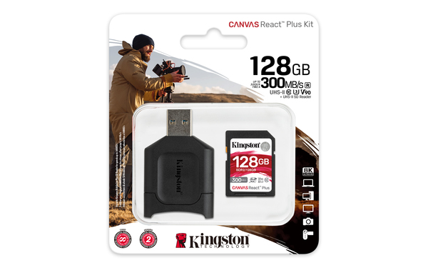 Kingston карта памяти microsdxc canvas react plus 128 гб mlpmr2 128gb