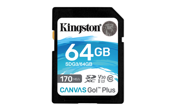 Карта памяти Kingston 64GB Canvas Go! Plus 170R (SDG3/64GB), купить в Москве, цены в интернет-магазинах на Мегамаркет