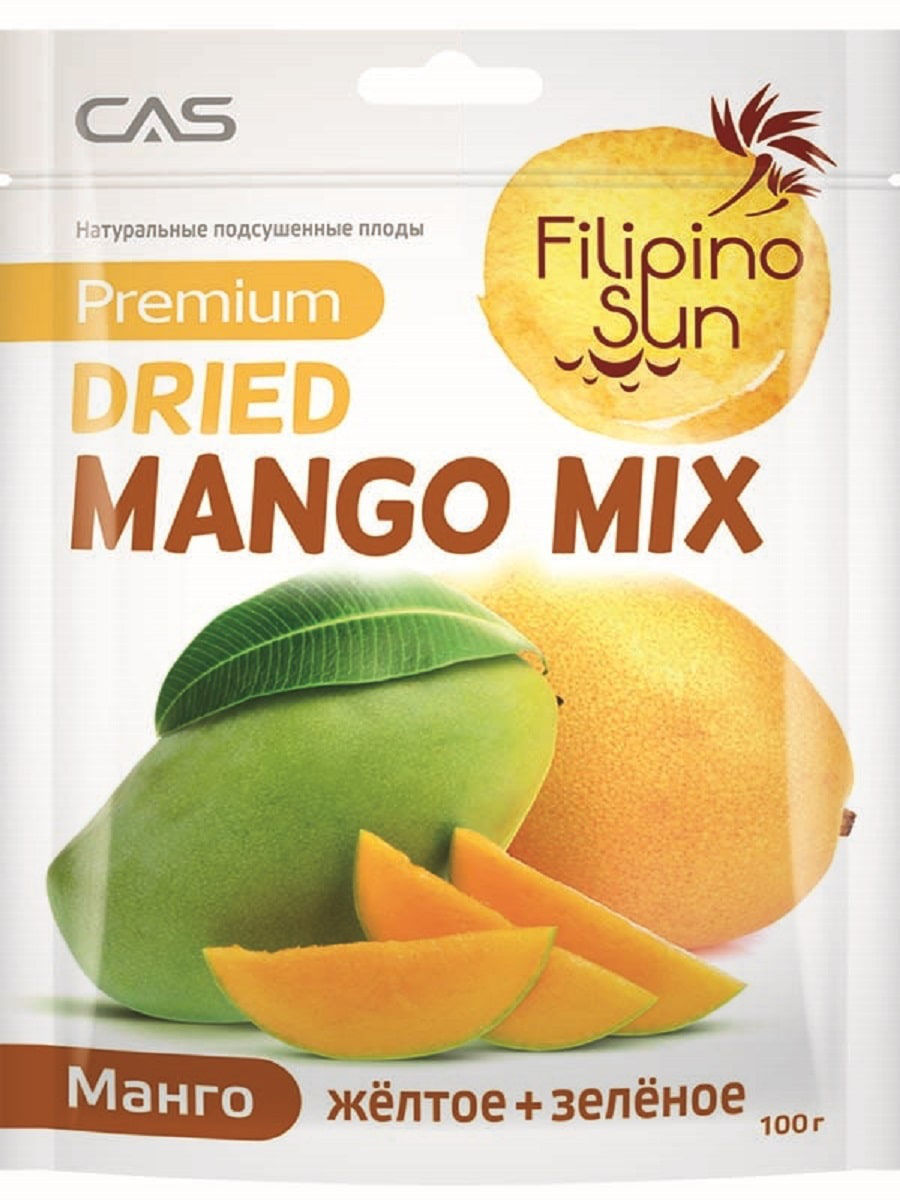 Плоды манго зеленое и желтое Filipino Sun сушеные 100 г