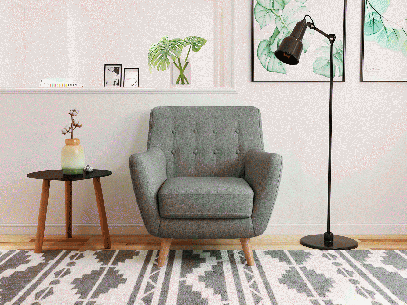 Кресло Bradex Home Picasso FR 0356, серый
