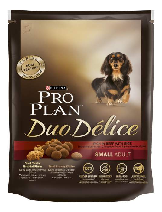 Сухой корм для собак PRO PLAN Duo Delice Small&Mini Adult для мелких пород говядина, 2,5кг
