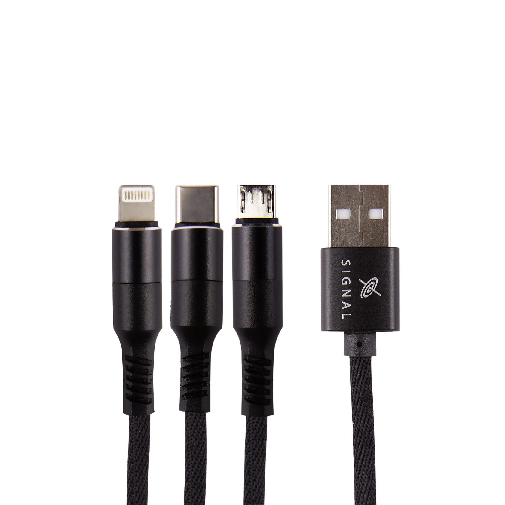 Кабель для зарядки мобильных устройств 3 в 1 micro USB, Type C, lightning  (150 см) SIGNAL – купить в Москве, цены в интернет-магазинах на Мегамаркет