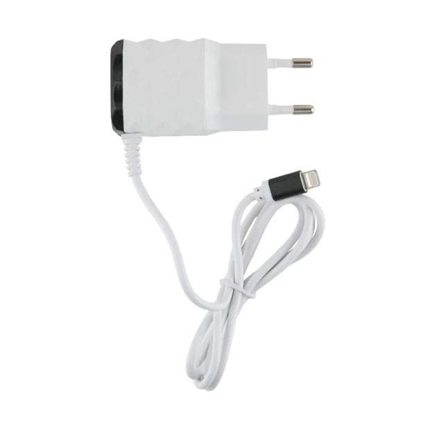 Сетевое зарядное устройство RED LINE NC-2.1AC, 2 USB, 2,1 A, lightning, white/black