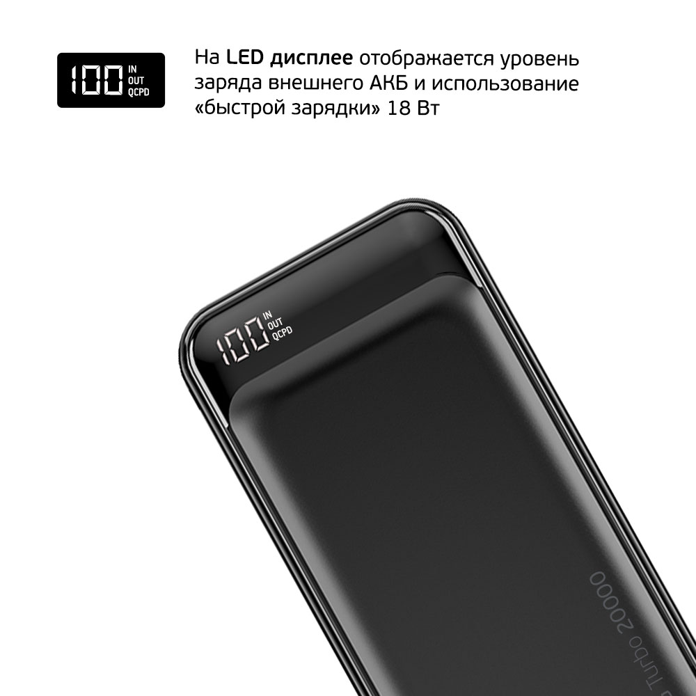 Внешний аккумулятор Deppa NRG Turbo Compact 20000mAh, QC 3.0, Black (33556)  – отзывы покупателей на маркетплейс Мегамаркет | Артикул: 100027178950