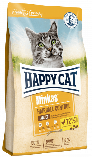 Сухой корм Happy Cat Minkas Hairball Control для вывода шерсти из желудка, птица, 10кг