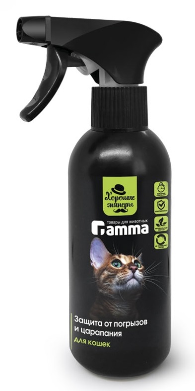 спрей для защита от погрызов для кошек Gamma Хорошие манеры, валерьянка, 250 мл