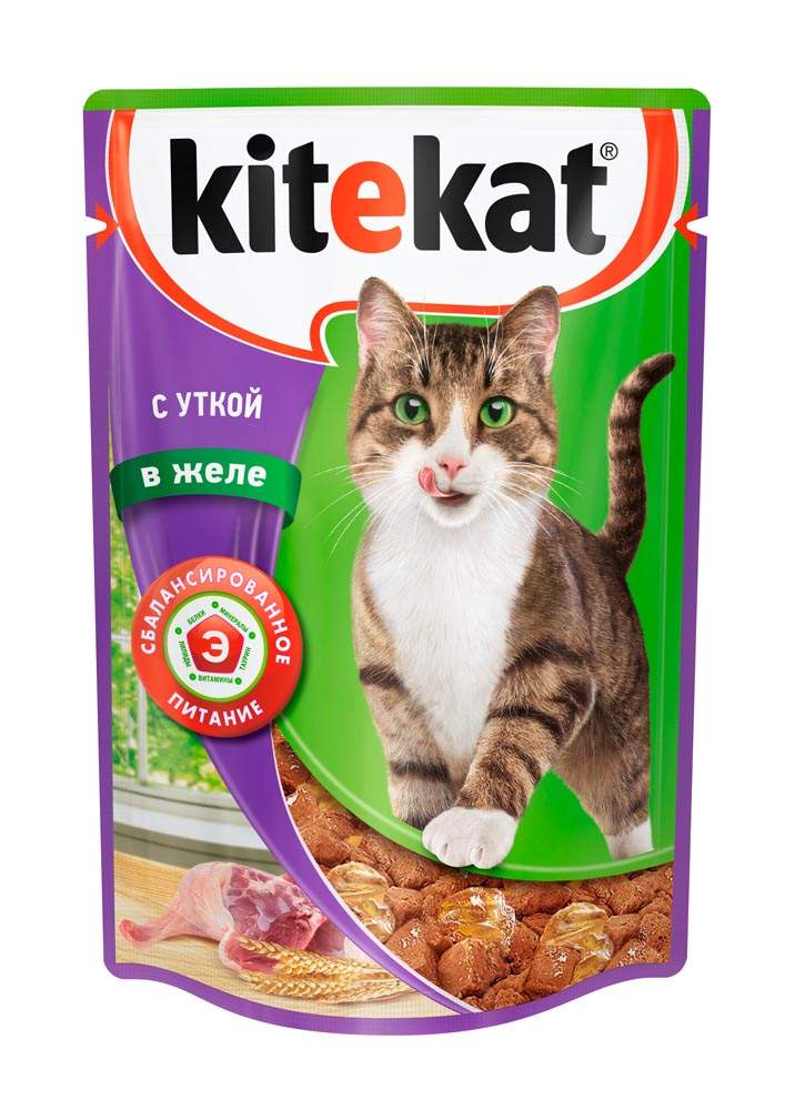 Купить влажный корм для кошек Kitekat, утка, 85г, цены на Мегамаркет | Артикул: 100027339201