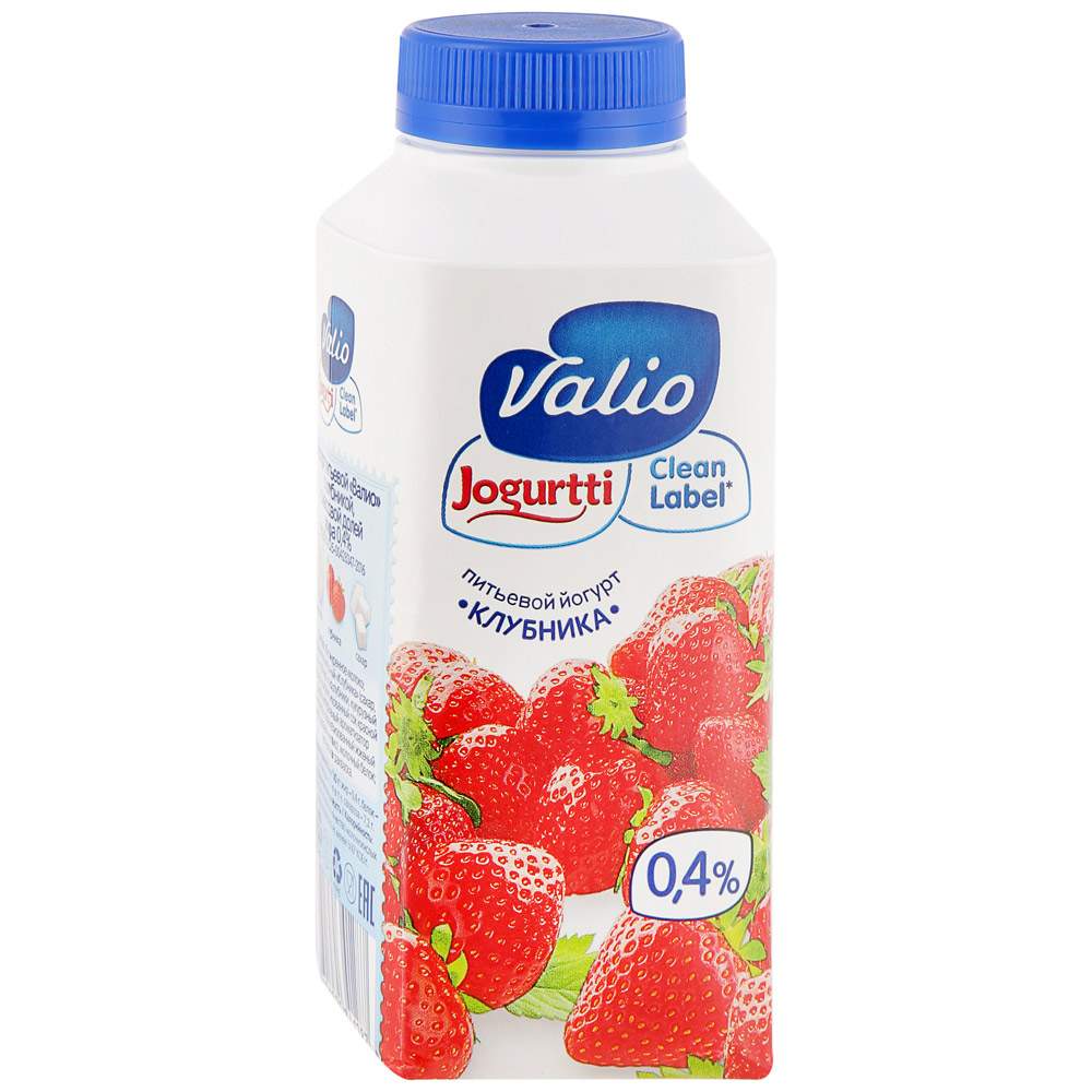 Йогурт питьевой Valio Клубника 0.4% 330 мл