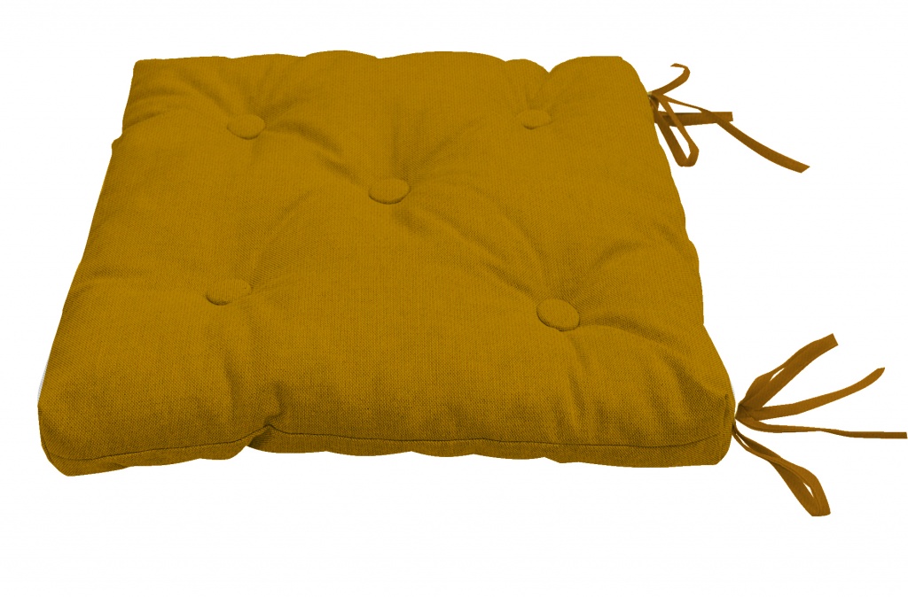 Подушка на стул на сидушку Kauffort Hosta 40х40 см, желтый 1 шт
