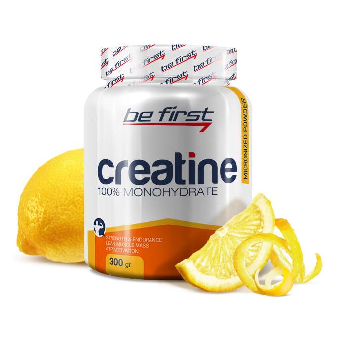 Креатин Be First Micronized Creatine Powder, 300 г, лимон