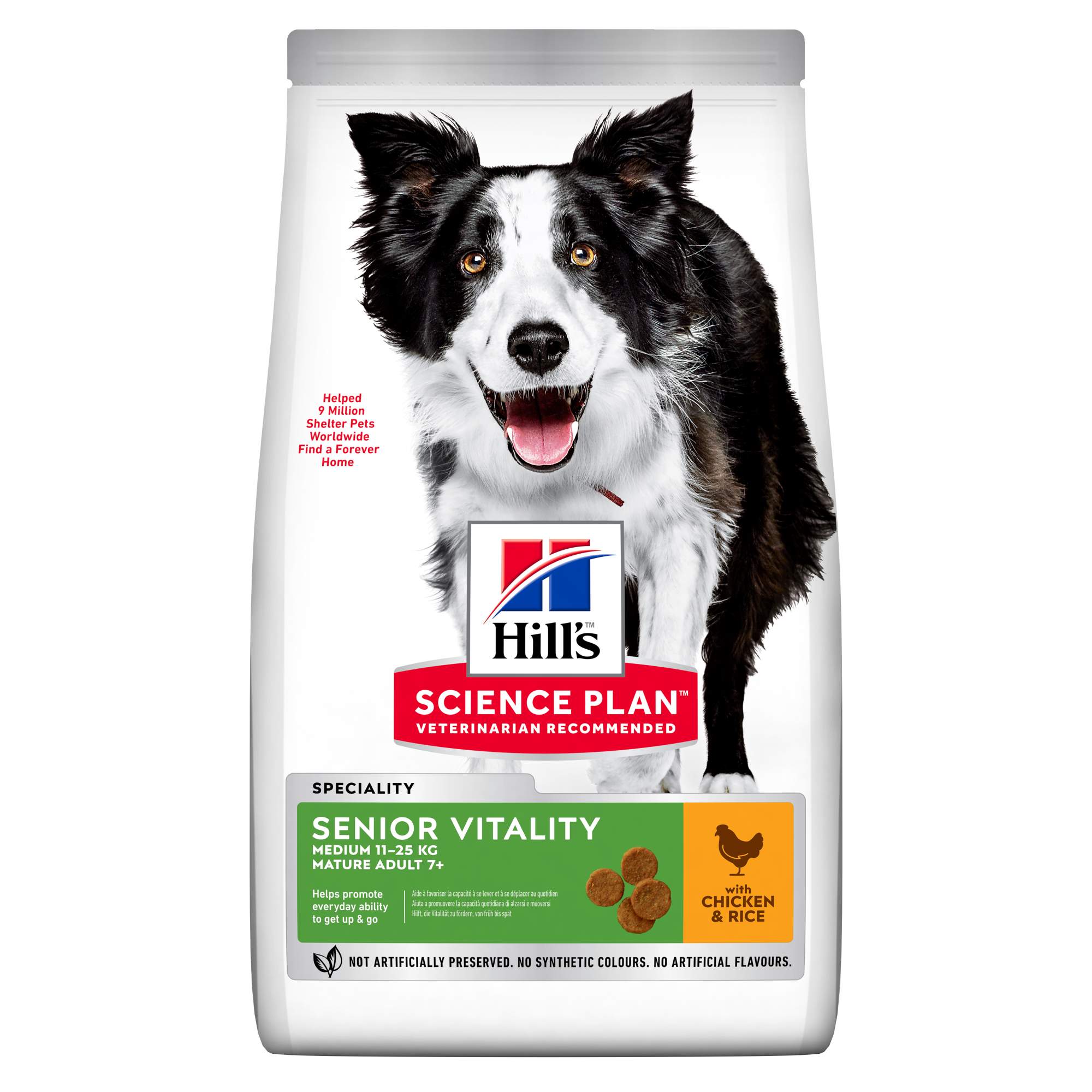Сухой корм для собак Hill's Science Plan Senior Vitality, для пожилых, курица, рис, 0,8кг