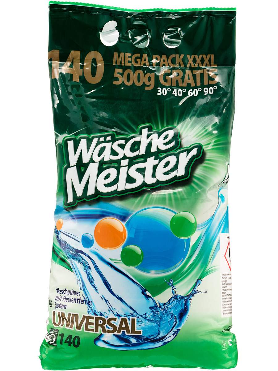Стиральный порошок Wasche Meister Universal универсальный 140 стирок Германия 10.5 кг купить в интернет-магазине, цены на Мегамаркет