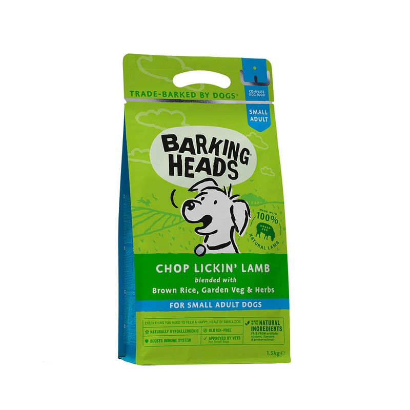 Сухой корм для собак Barking Heads CHOP LICKIN' LAMB, ягненок и рис, 1,5кг