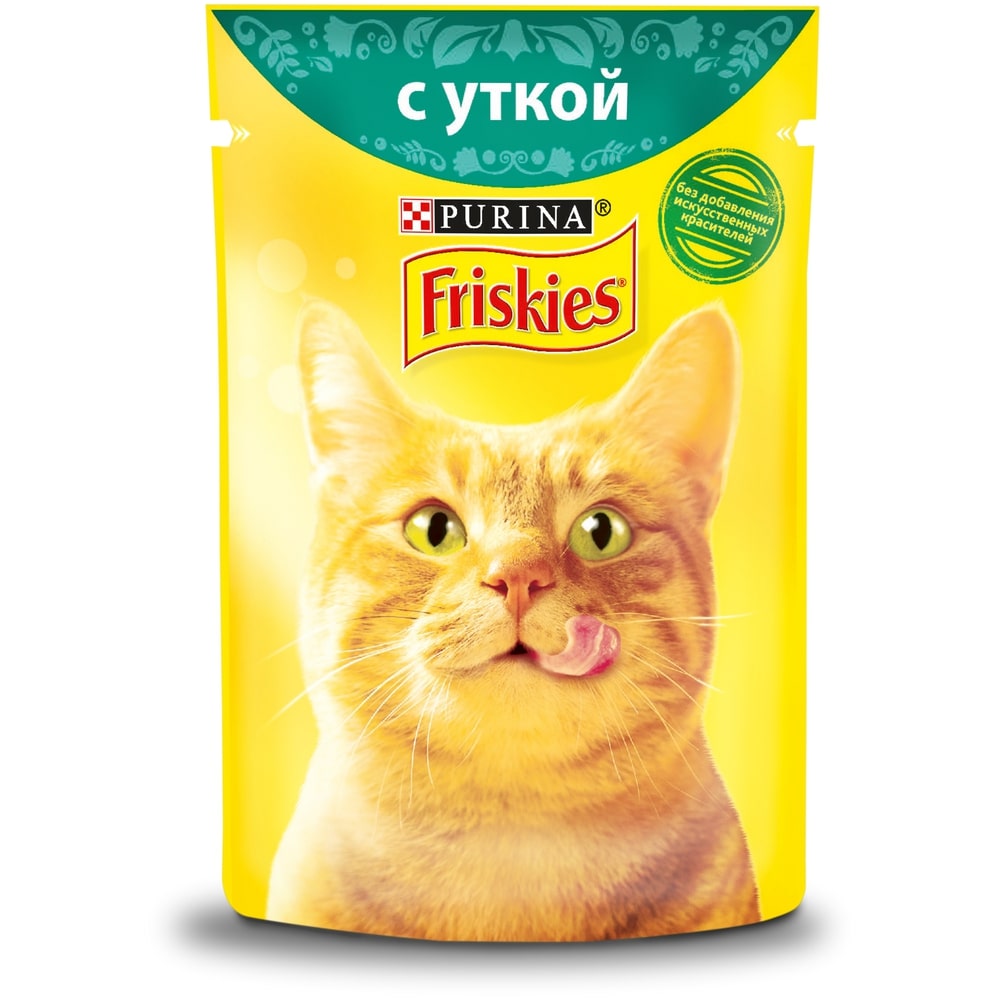 Влажный корм для кошек Friskies, c уткой в подливе, 85г - отзывы  покупателей на маркетплейсе Мегамаркет | Артикул товара:100023430344