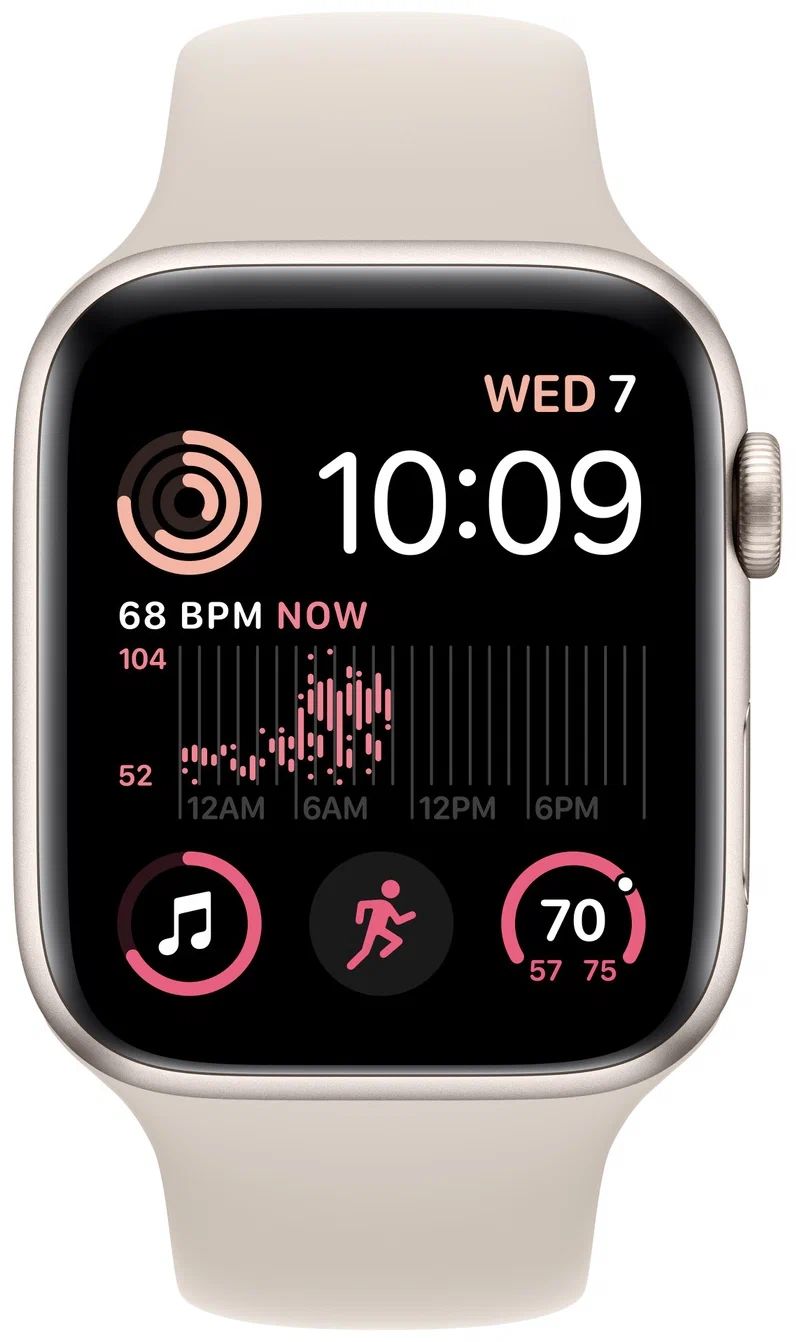 Смарт-часы Apple Watch SE2 GPS, 44 mm, Starlight, ML, Starlight Sport Band  - отзывы покупателей на маркетплейсе Мегамаркет | Артикул: 100050477610