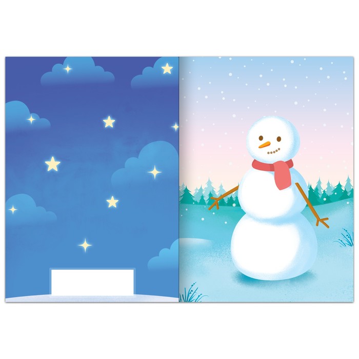 Аппликация Снеговик из бумаги, поделка к новому году
