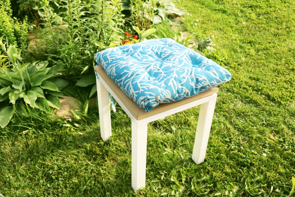 Подушка на стул на сидушку Kauffort Corals - S 50х50 см, голубой 1 шт