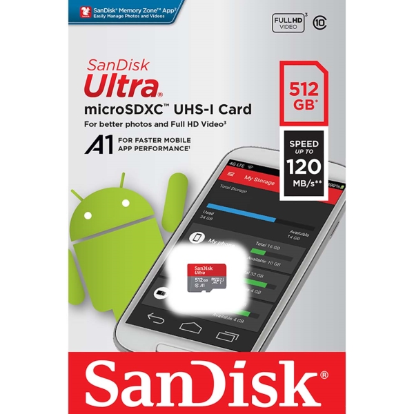 Карта памяти microsd sandisk ultra 128gb uhs i sdsqua4 128g gn6mn