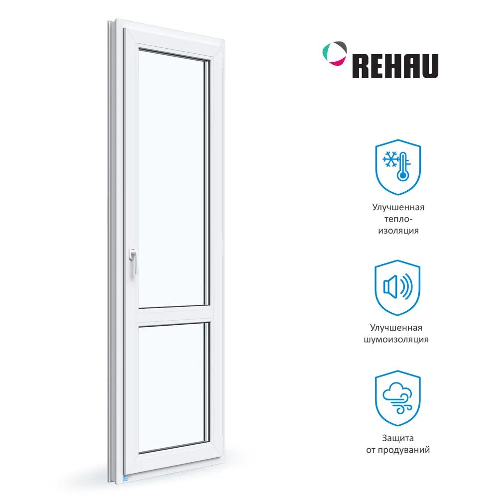 Балконная дверь ПВХ REHAU BLITZ 2150х670 мм (ВхШ), правая, двухкамерный  стеклопакет, цвет – купить в Москве, цены в интернет-магазинах на Мегамаркет