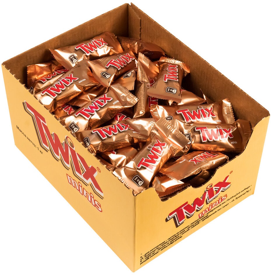Купить шоколадные конфеты Twix Minis, Печенье карамель, Коробка, 1кг, цены в Москве на Мегамаркет | Артикул: 600000281376