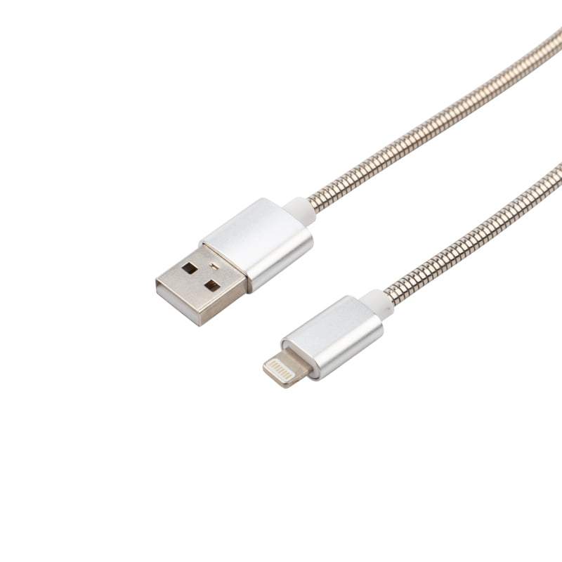 Кабель Rexant USB - Lightning 2A 1m Steel Matt 18-7057